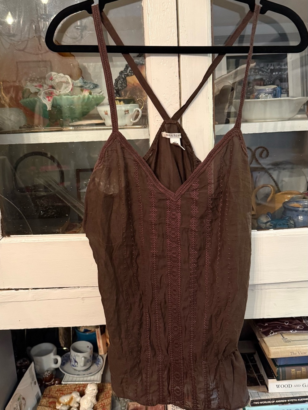 Banana Republic Brown Lace-Panel Cami